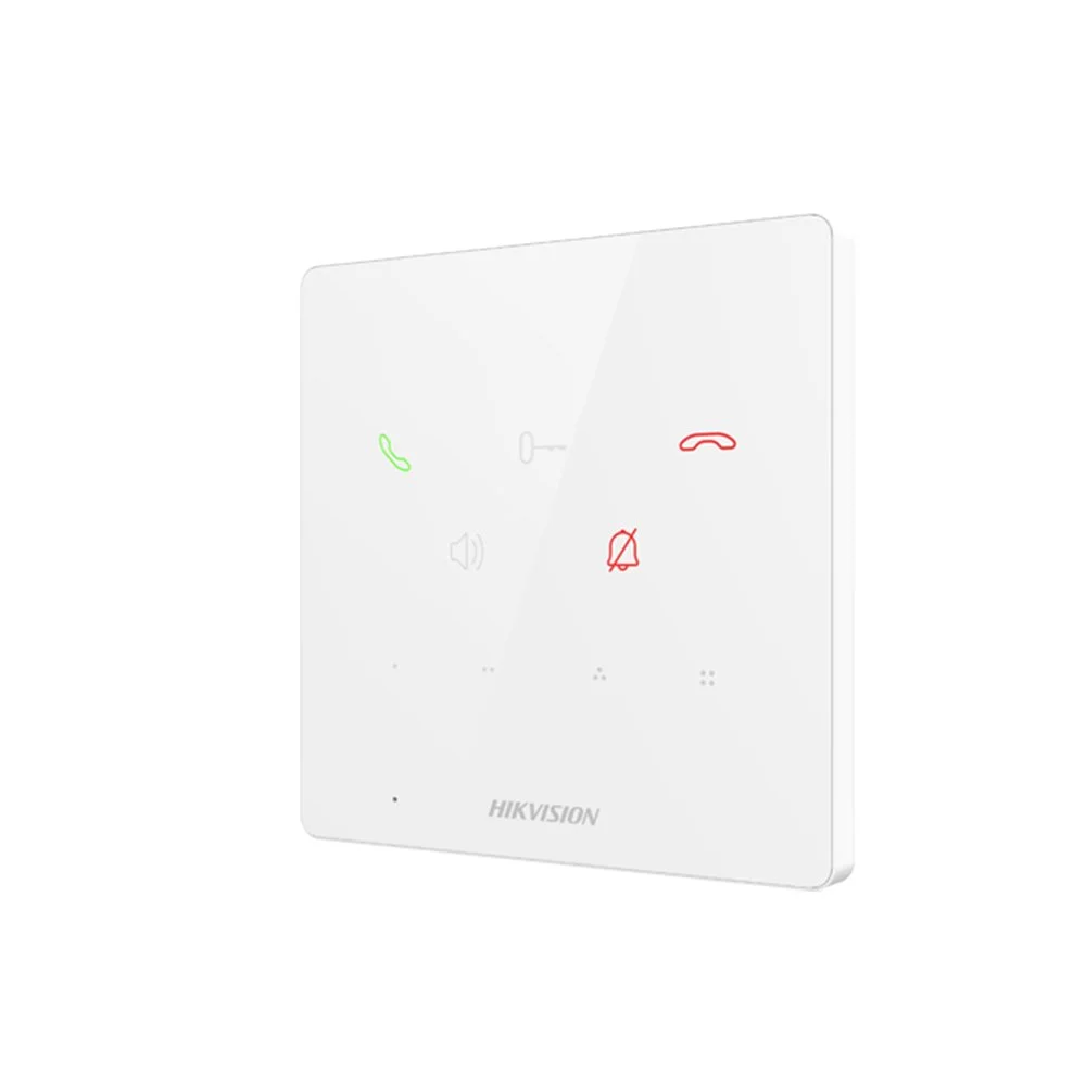 Videointerfon de interior IP Hikvision DS-KH6000-E1-WHITE, 9 butoane, PoE, Alarma IN