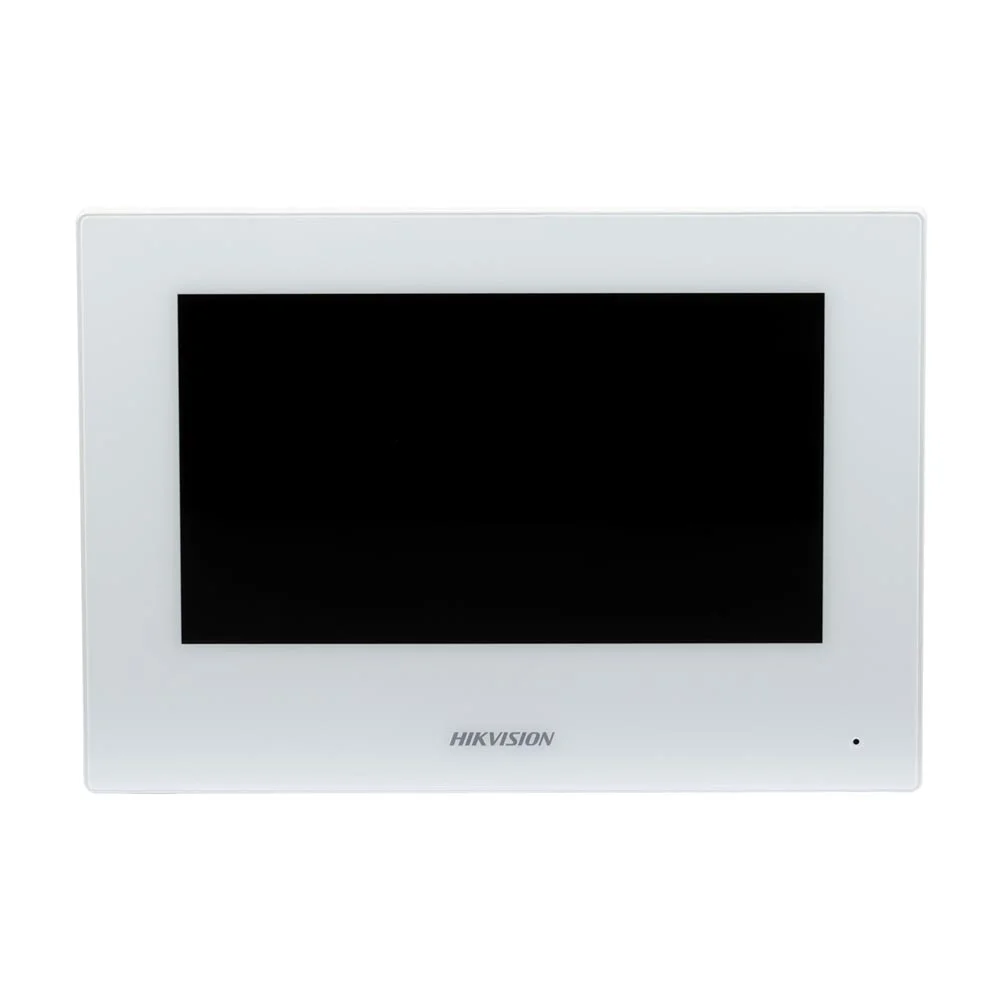 Videointerfon de interior WiFi Hikvision DS-KH6320-WTE1-W, 7 inch, slot card, aparent, 12V DC/PoE, alb