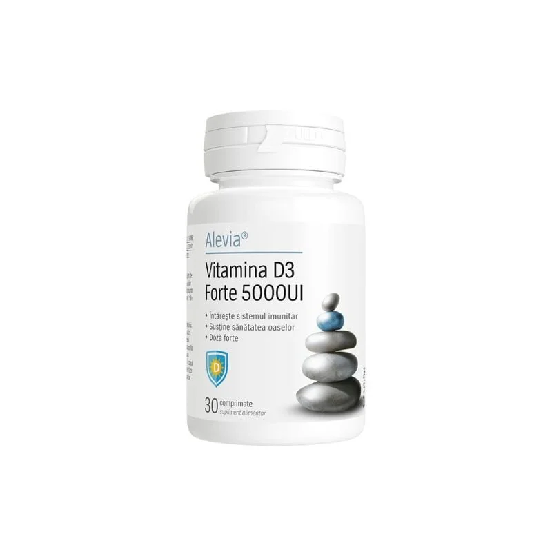 Vitamina D3 Forte 5000UI, 30 comprimate, Alevia