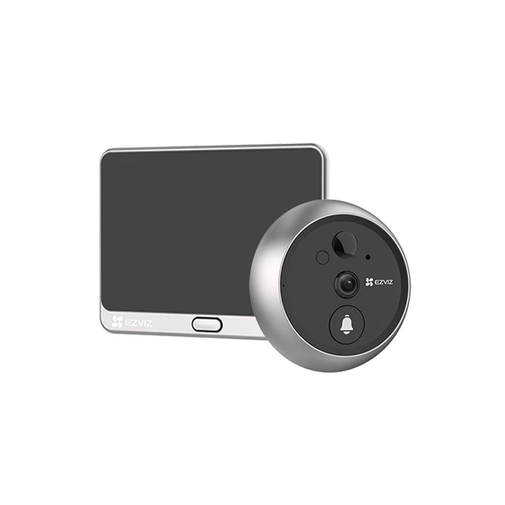 Vizor electronic cu sonerie EZVIZ CS-DP2-2K, 3 MP, 2 mm, WiFi, 2,4 GHz, acumulator 4600mAh, IR 5 m, microfon si difuzor, PIR, aplicatie mobila, slot card