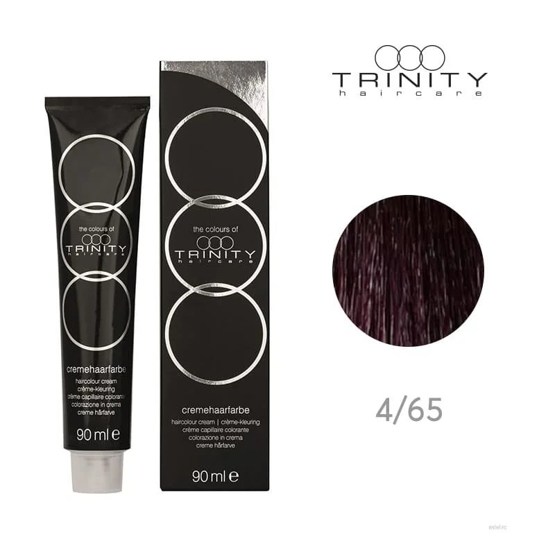 Vopsea crema pentru par COT Trinity Haircare 4/65 Maro mediu mov mahon, 90 ml