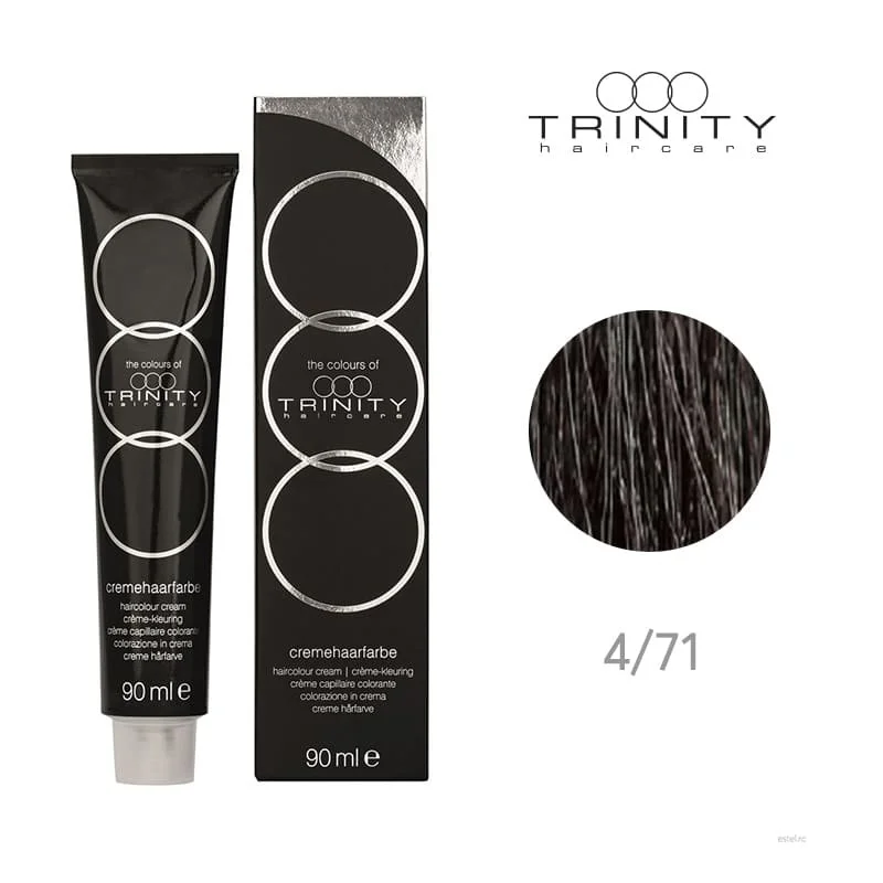 Vopsea crema pentru par COT Trinity Haircare 4/71 Cacao mov, 90 ml