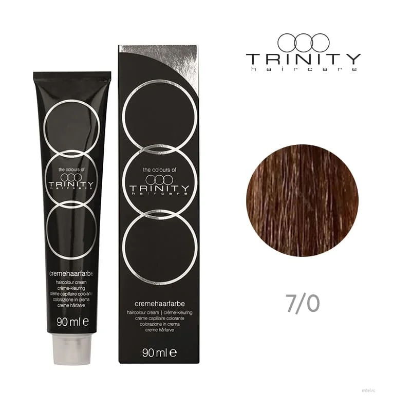 Vopsea crema pentru par COT Trinity Haircare 7/0 Blond mediu, 90 ml