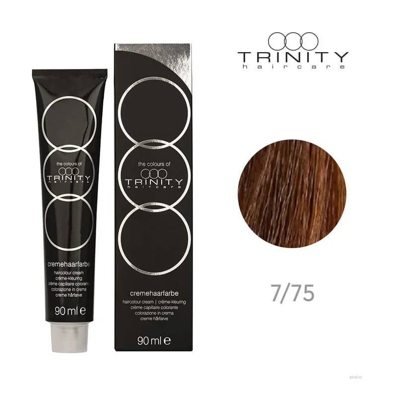 Vopsea crema pentru par COT Trinity Haircare 7/75 Macadamia, 90 ml