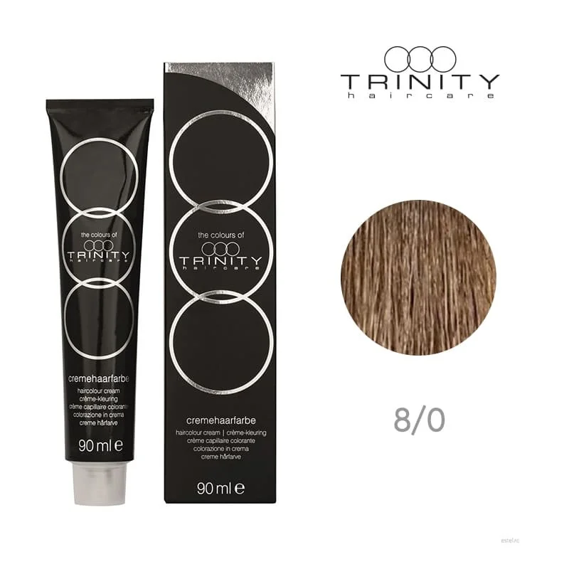 Vopsea crema pentru par COT Trinity Haircare 8/0 Blond deschis, 90 ml