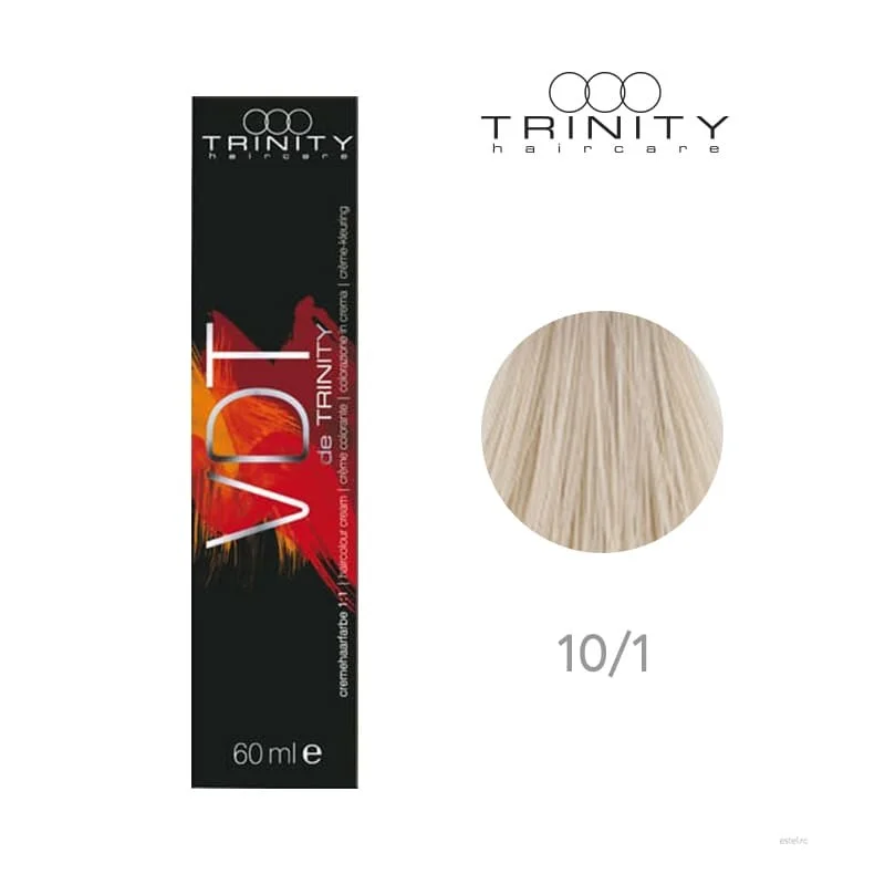 Vopsea crema pentru par VDT Trinity Haircare 10/1 Extra blond cenusiu, 60 ml