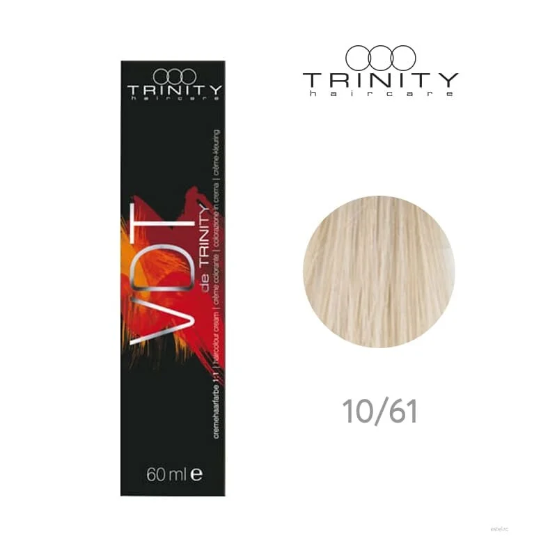 Vopsea crema pentru par VDT Trinity Haircare 10/61 Extra blond mov cenusiu, 60 ml