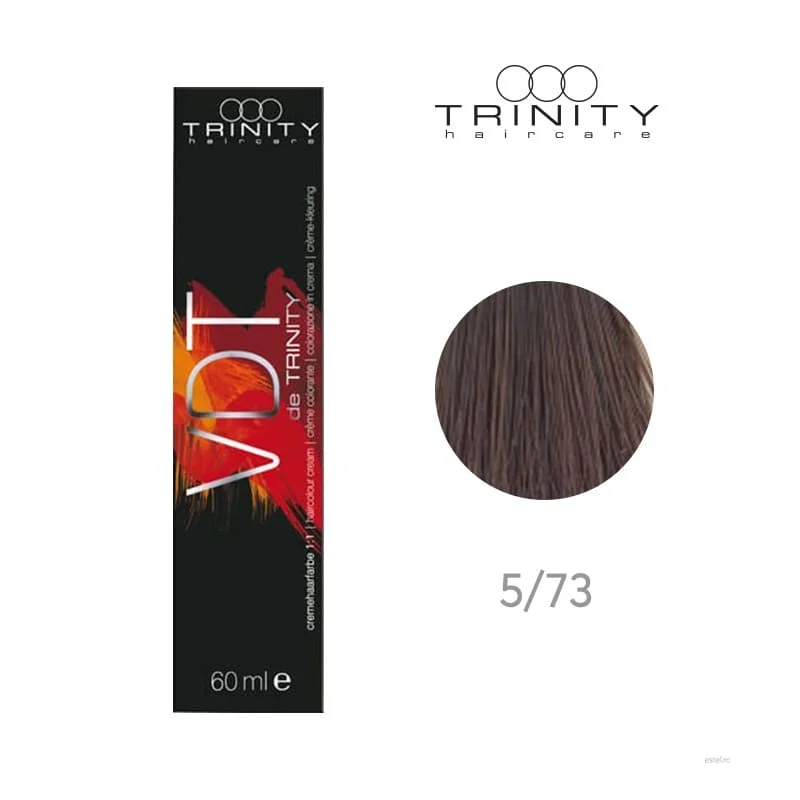 Vopsea crema pentru par VDT Trinity Haircare 5/73 Ciocolatiu auriu, 60 ml