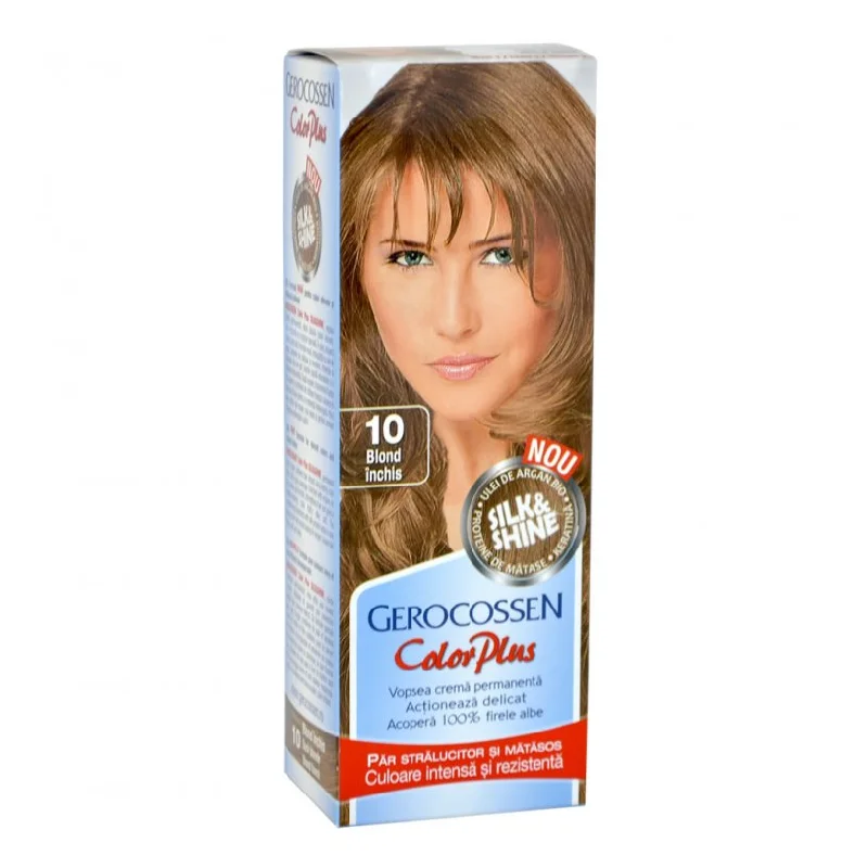 Vopsea de par Silk&Shine, 10 Blond Inchis, 50ml, Gerocossen