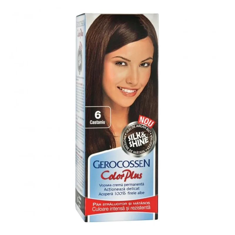 Vopsea de par Silk&Shine, 6 Castaniu, 50ml, Gerocossen