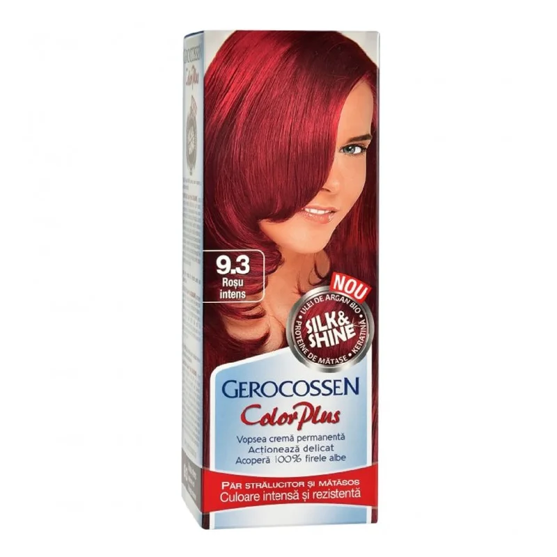 Vopsea de par Silk&Shine, 9.3 Rosu Intens, 50ml, Gerocossen