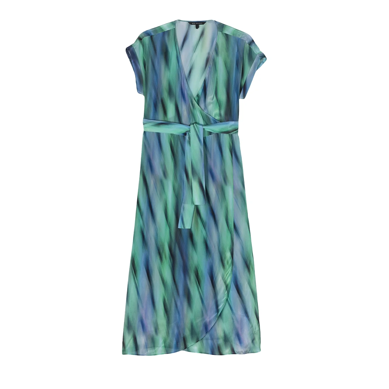 Waves print dress green L