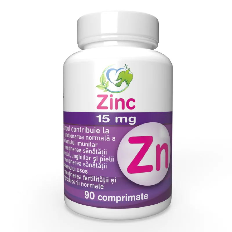 Zinc, 15 mg, 90 comprimate, Justin Pharma