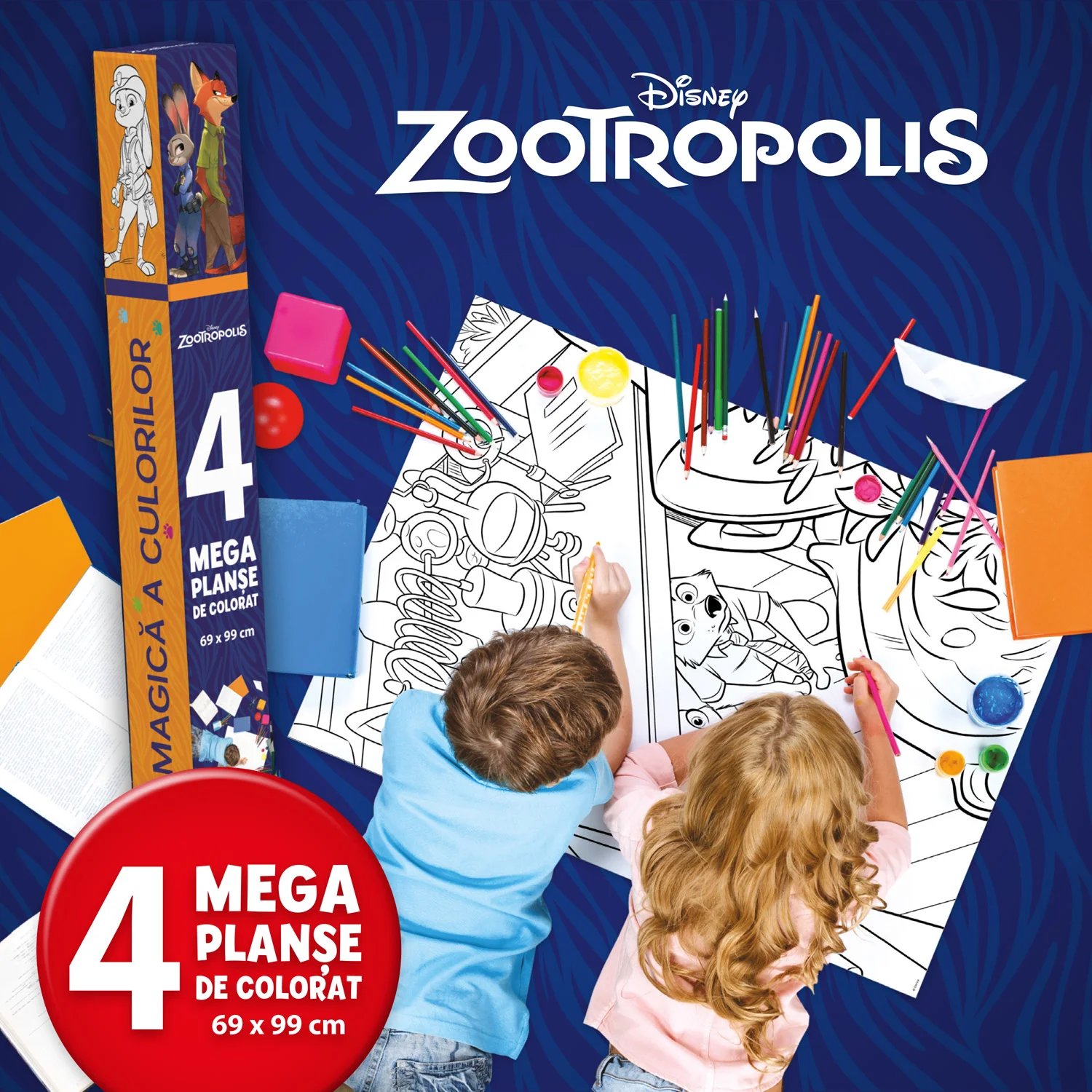 Zootropolis. Lumea magică a culorilor. 4 megaplanșe de colorat. 69 x 99 cm